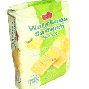 Wafer Soda Sandwich Biscuit Lemon Flavour
