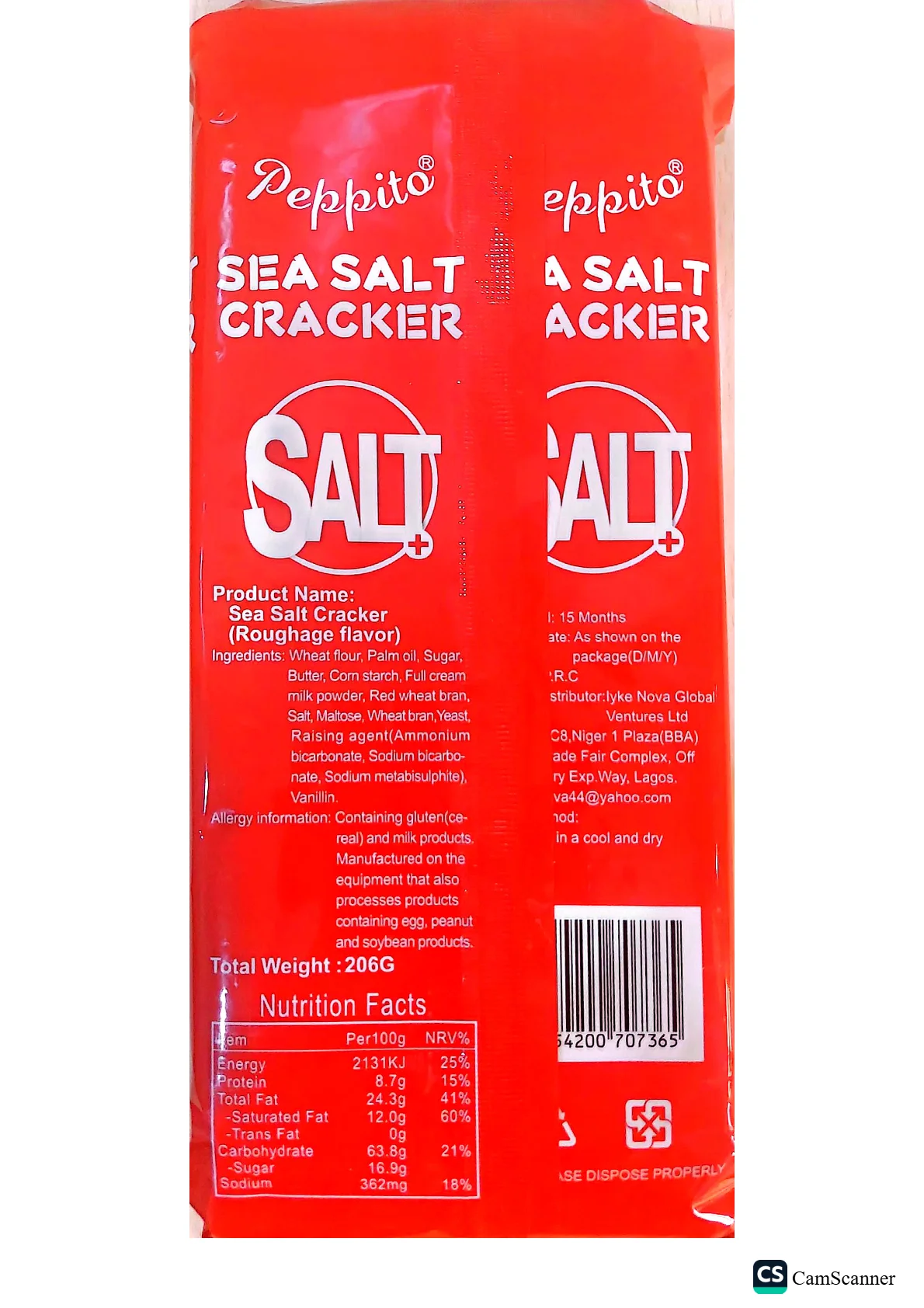 Peppito Sea Salt Cracker (Roughage flavor)