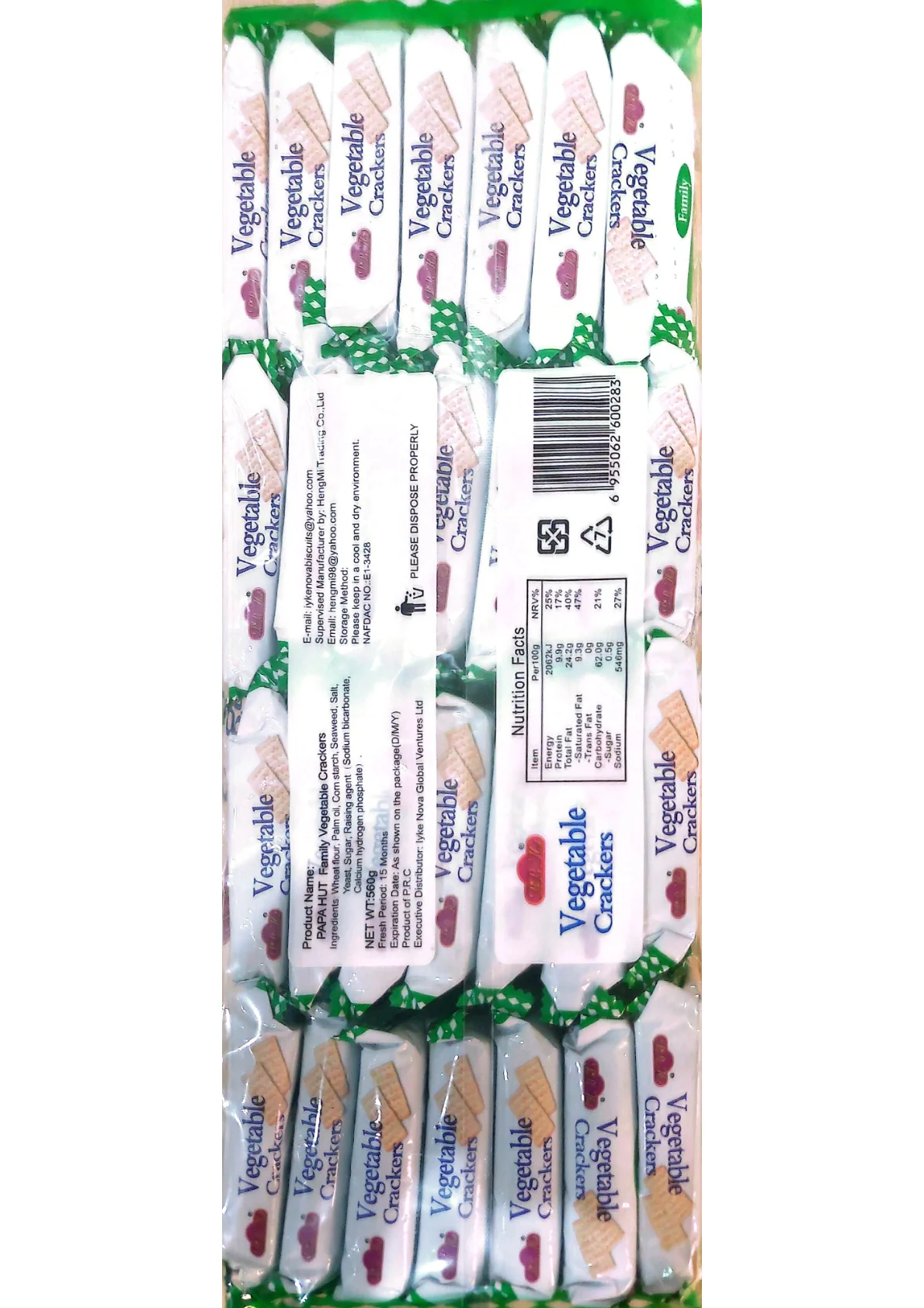 PAPA HUT Family Vegetable Crackers